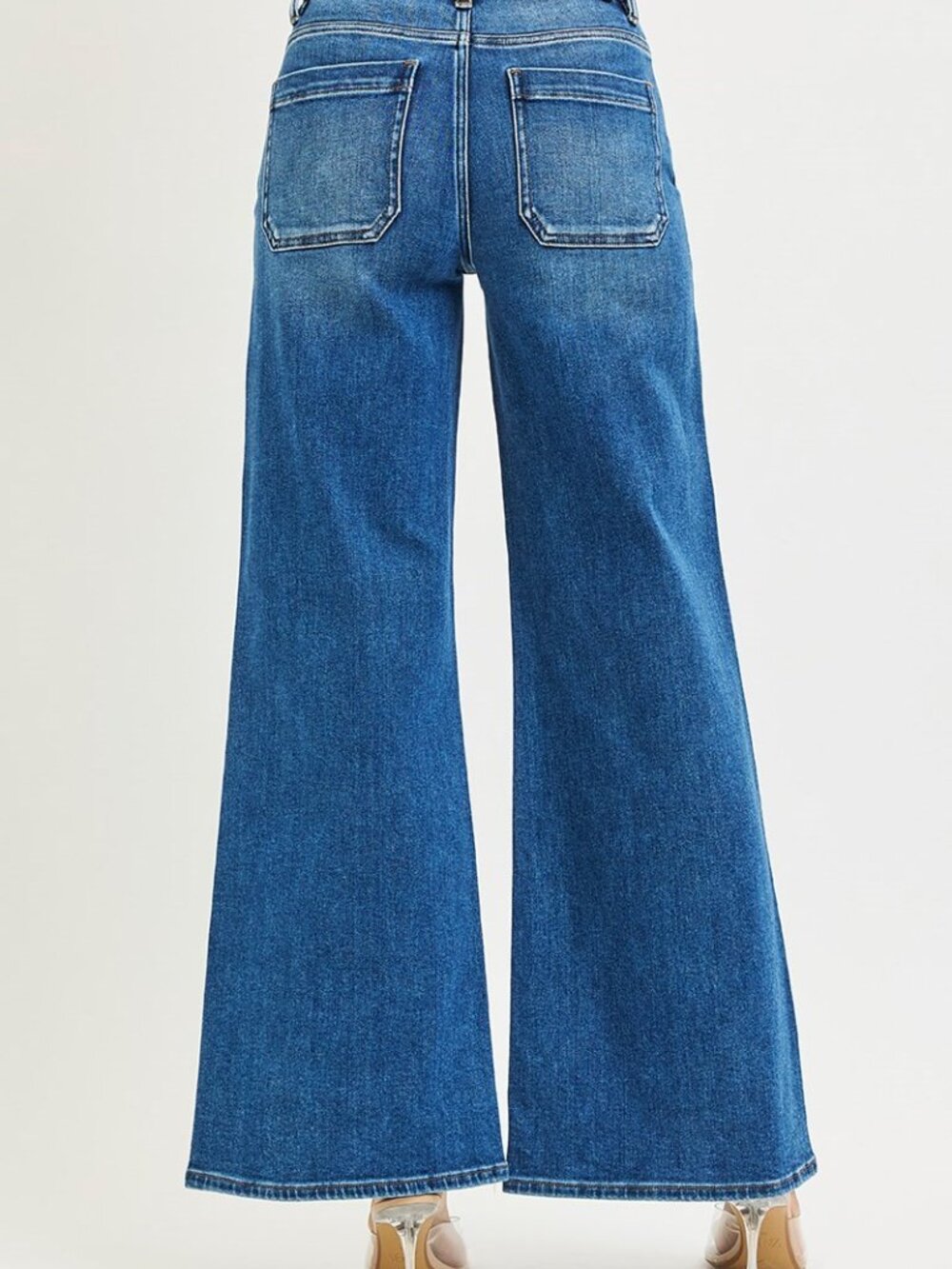3-0426 Risen High Rise Wide leg retro denim jeans - Picture 5 of 6